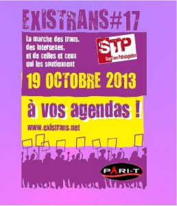 affiche de la marche Existrans du 19 octobre