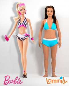 Etape 1 : Lammily n'a pas les mensurations de Barbie, elle aime le fast-food...