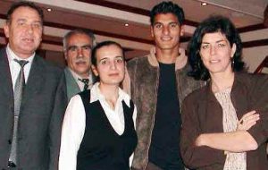 Joëlle Milquet, le 10 novembre 2003, lors d'une réunion avec l'extrême droite turque à Bruxelles