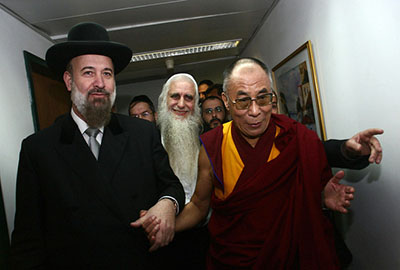 Le grand rabbin Metzger avec le Dalaï Lama