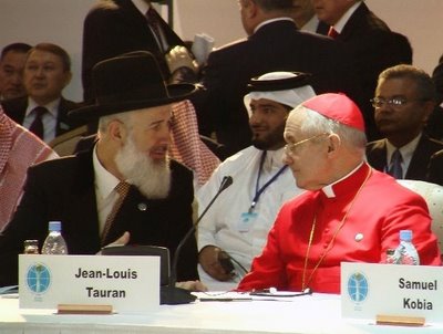 Le grand rabbin Metzger avec le cardinal Tauran