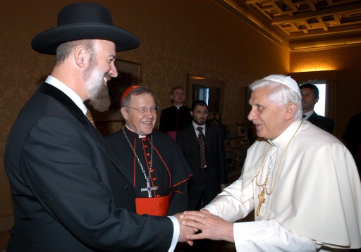 Le grand rabbin Metzger avec le pape Benoît XVI