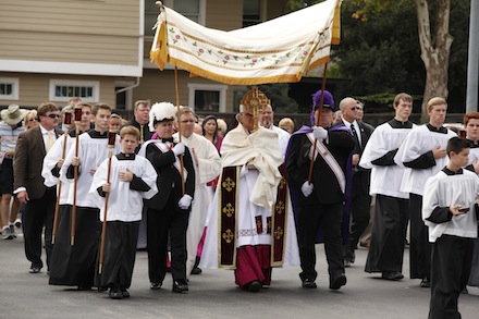 Catholics participate in procession as part of Holy Hour in Oklahoma City to counter Satanic group's 'black Mass'