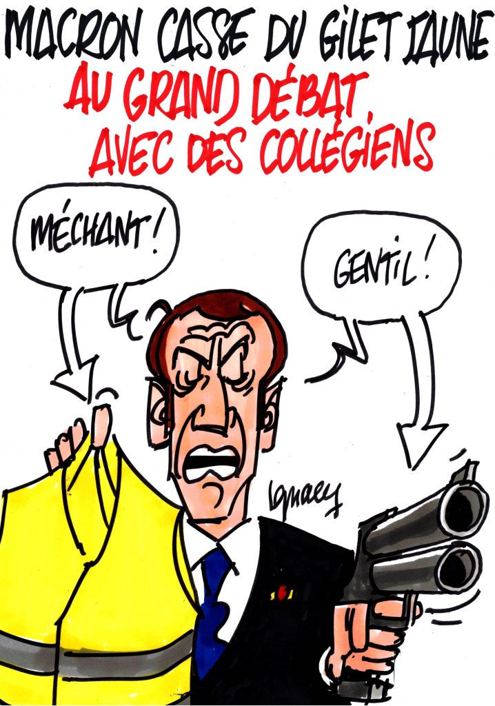 Ignace - Macron casse discrédite les Gilets jaunes devant des élèves