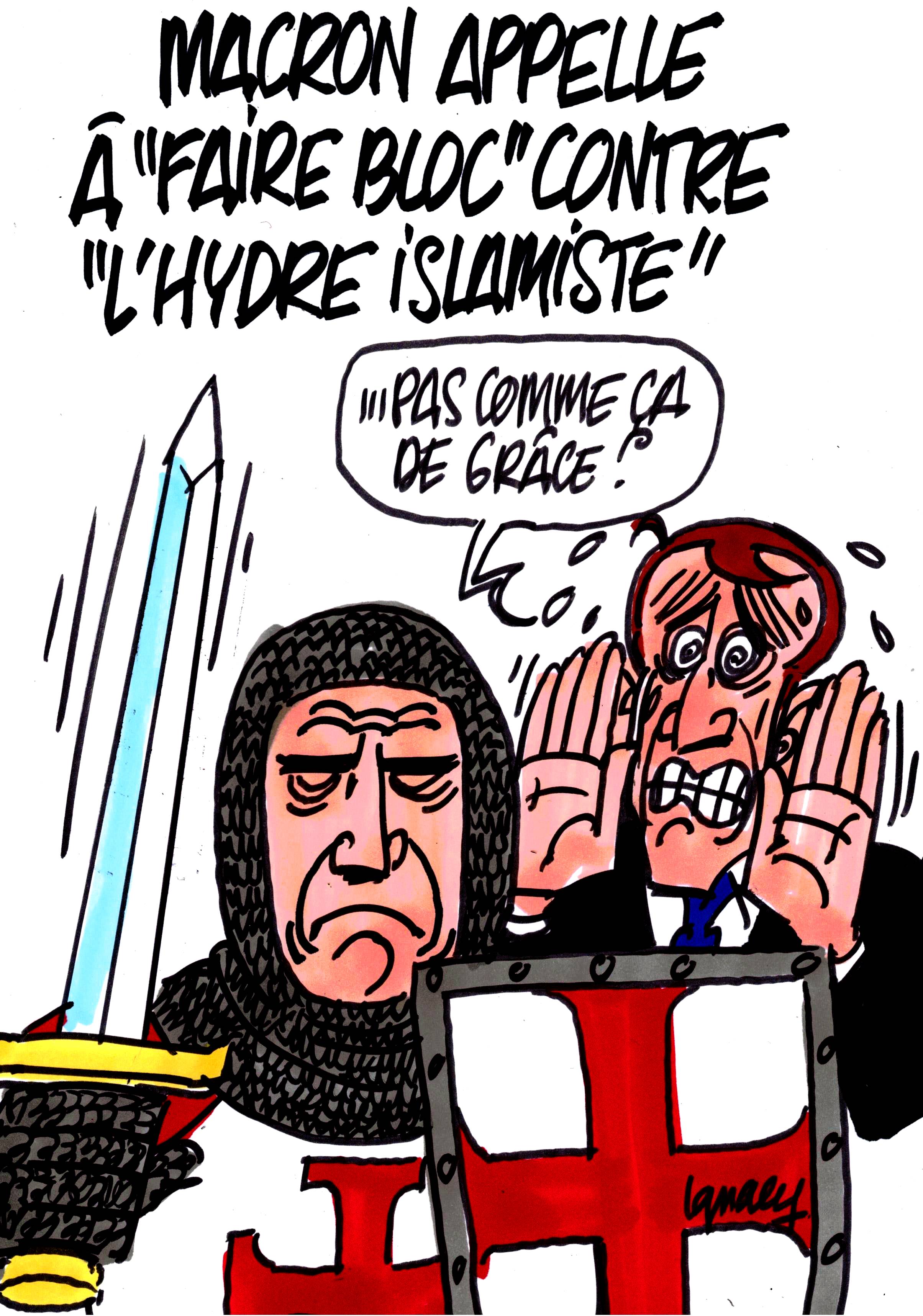 Ignace - Macron appelle à "faire bloc" contre "l'hydre islamiste"