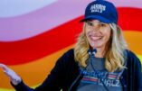 Julia Roberts lors d'un rassemblement pro Harris